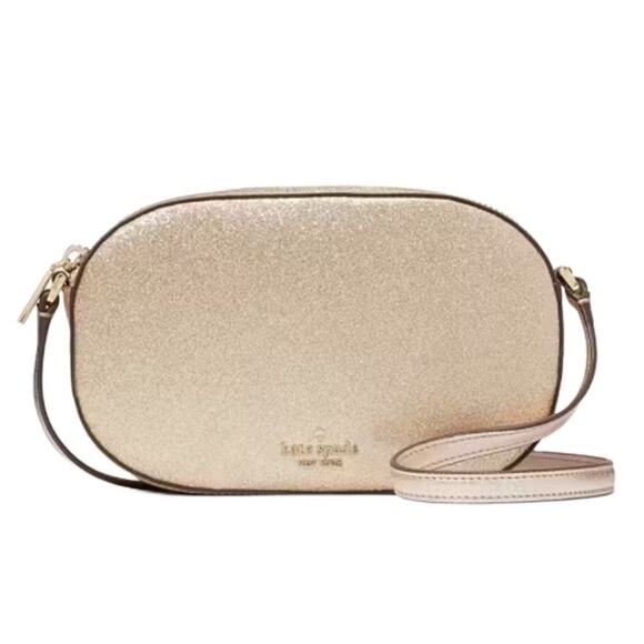 kate spade Accessories - kate spade Glimmer Oval Camera Bag - Gold Retail $299